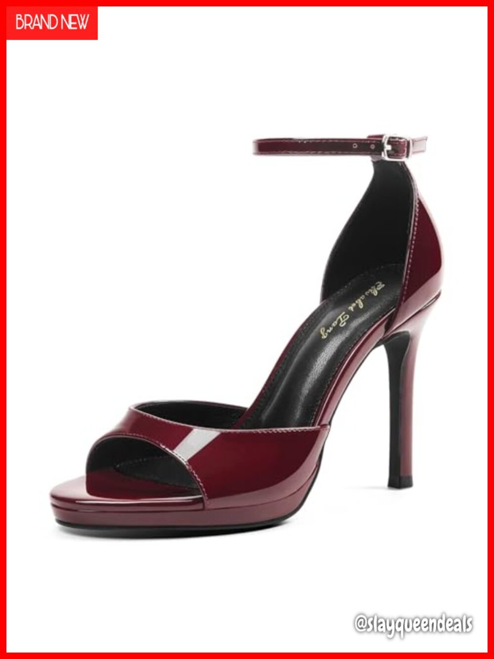 Womens Faux Leather Platform High Heel Lace Up Sandals